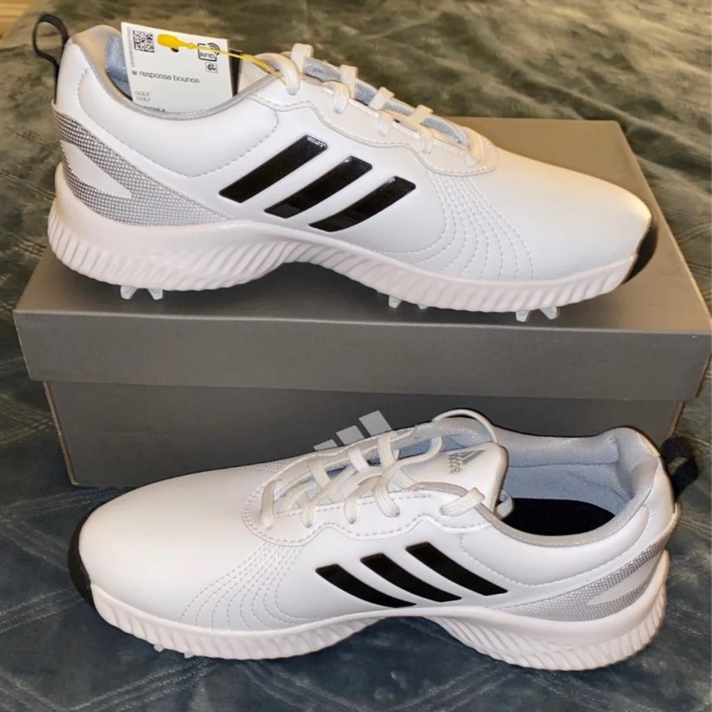 White Adidas Golf Shoes